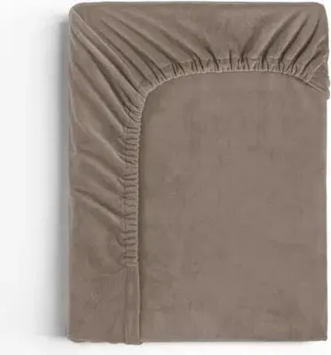 Produktbild von Sleeptime Velvet Spannbettuch Taupe 180 x 200 cm