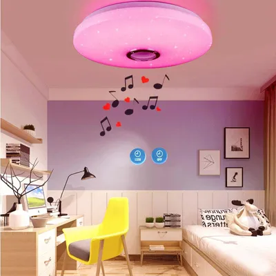 Produktbild von 40W Musik LED Deckenleuchte mit Bluetooth Lautsprecher, 30cm RGB Deckenlampe mit Fernbedienung und APP, für Schlafzimmer Wohnzimmer Badezimmer