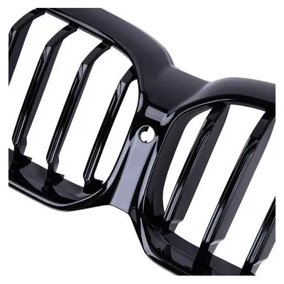 Productafbeelding van Sportieve radiatorgrille, geschikt voor BMW 5-serie G30 G31, facelift-model, zwart glanzend, met enkelvoudige ribben