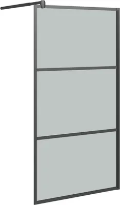 Produktbild von vidaXL Duschwand für Walk-In Dusche 100x195 cm Dunkel ESG Glas Schwarz