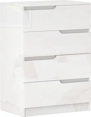 Produktbild von HOMCOM Moderne und minimalistische Kommode mit 4 Schubladen, Spanplatte, 60 x 40 x 85 cm, Weiß glänzend