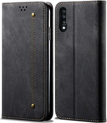 Image de Galaxy A70 Case, étui portefeuille en cuir avec fermeture magnétique et fonction stand pour Samsung Galaxy A70 / A70S noir