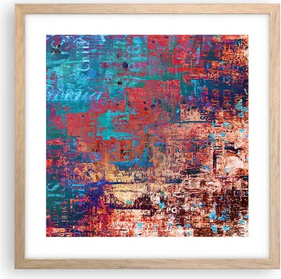 Produktbild von Gerahmtes Poster - Rahmen in heller Eiche - Graffiti modern - 40x40 cm - Wand Bild - Wanddeko - Wandbilder - Kunstposter - Wandposter - Bilderrahmen - Bilder - Kunstdruck - Wandbild - P2NAC40x40-3648