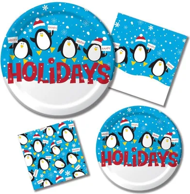 Produktbild von 50 Servietten Pinguine im Schnee 2-lagig 33x33cm
