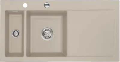 Produktbild von Auflagespüle KeraDomo MERA 100 Fango Becken links mit Excenterbedienung