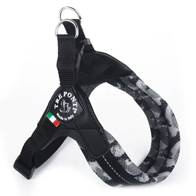 Tre-Ponti Geschirr Easy Fit-Soft Mesh Verstellbarer Bauchgurt camouflage grau