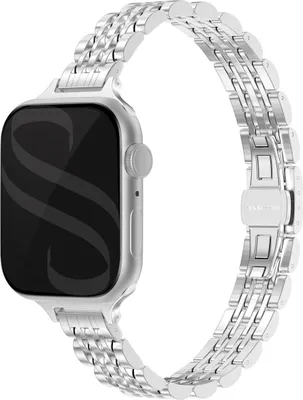 Productafbeelding van Selencia Slim Steel Jubilee Inspired schakelbandje voor de Apple Watch | 38/40/41/42 mm - Zilver