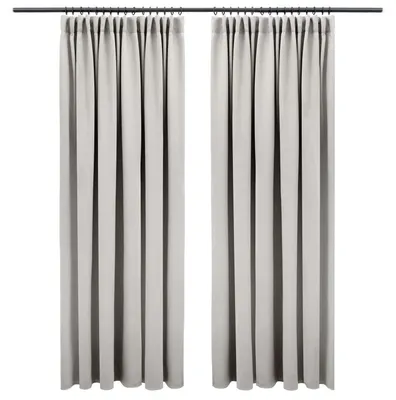 Productafbeelding van Verduisteringsgordijnen met plooiband - Set van 2 - 175 x 140 cm - e verduisterende gordijnen - Grijs