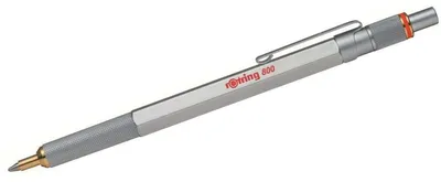 Produktbild von Rotring Druckkugelschreiber 800, Anklippbarer versenkbarer Stift, Silber, Schwarz, Metall, Medium, 1 Stück(e)