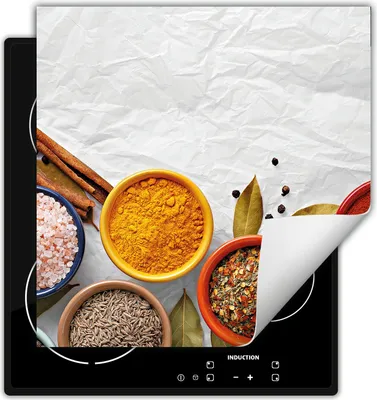 Produktbild von DarHaus Herdabdeckplatte 50x52 cm Anti Rutsch Matte Aufrollbar, weiß - Gewürze