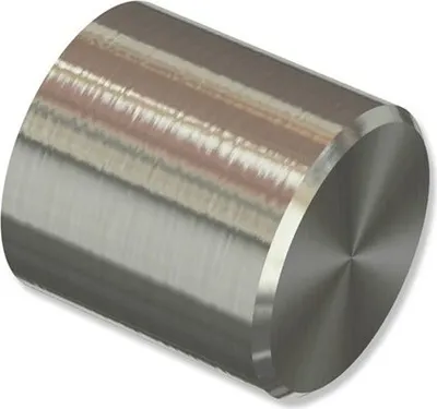 Produktbild von Interdeco Endstücke Kappe für Gardinenstangen 20 mm Ø, Edelstahl-Optik, Modell Santo (Packung 2 Stück)