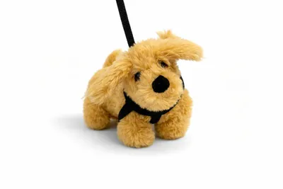 Produktbild von Kuscheltier Hund 22 cm braun mit Leine – Weiches Plüschtier Puppy, Stofftier