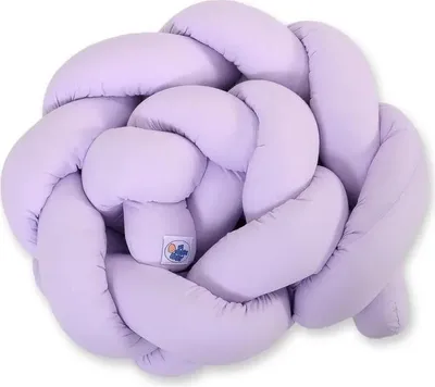 Image de Coussin Tressé pour Lit de Bébé Violet 180 cm Knot Pillow en Coton de Haute Qualité