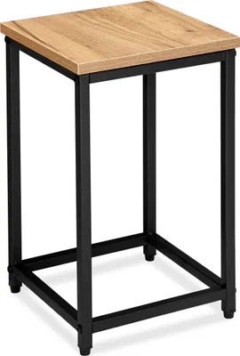 Produktbild von Blumenständer Loft aus Metall – moderner Pflanzenhocker – 40 cm – Eiche craft