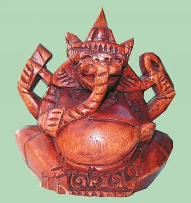 Produktbild von Ganesha, Holz-Skulptur Asien, Grösse:ca. 10 cm