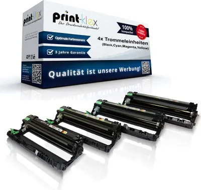 Produktbild von Print-Klex 4x Kompatible Trommeleinheiten kompatibel mit Brother DCP9015CDW DCP9017CDW DCP9020CDW DCP9022CDW DR241 DR-241 Black Cyan Magenta Yellow - Eco Office Serie