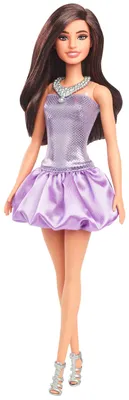 Immagine prodotto di Mattel Barbie Fashionistas con abito viola scintillante