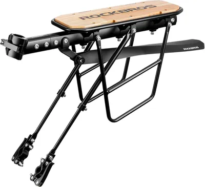 Zdjęcie produktu dla Bagażnik rowerowy ROCKBROS Stable Quick Release z błotnikiem Regulowany bagażnik MTB (drewno) dla 26-29 cali