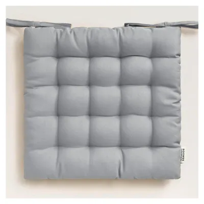 Produktbild von Aura Stuhlkissen 40 x 40 x 4,5 cm mit Bändern, Zierkissen für Stühle, Boden- und Bodenkissen, für Outdoor und Indoor, hellgrau, 1 Stück