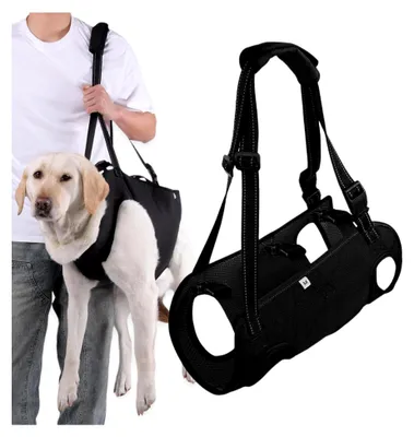 Produktbild von Hunde Tragehilfe, Verstellbare Gehhilfe für Hunde, Hundeliftgeschirr für Hinterbeine mit Griffen für Gelenkverletzungen, Arthritis, Stabilitätsverlust, M