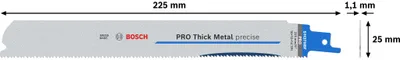 Produktbild von PRO Thick Metal precise S1137HBF Säbelsägeblatt, 1,1 x 25 x 225 mm, 25-tlg.