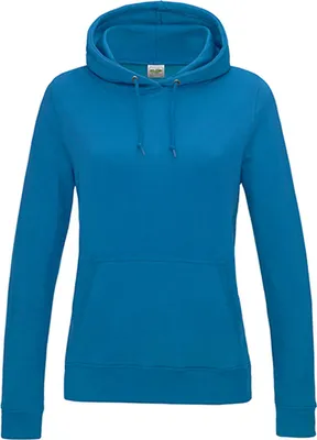 Produktbild von Just Hoods JH001F | Girlie College Hoodie / Kapuzenpullover / WRAP  - Farbe: Sapphire Blue - Größe: XXL