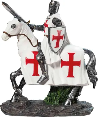 Produktbild von Deko Figur Templer Ritter mit Schwert und Schild auf Pferd