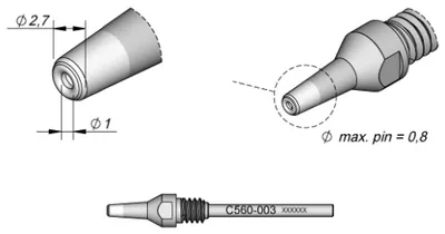 Obrázek produktu pro JBC C560003 Entlötspitze Spitzen-Groesse 2.7 mm Inhalt 1 St.