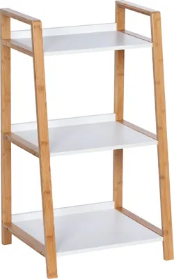 Produktbild von WENKO FINJA Bambus Bad Regal mit 3 Ablagen Küchen Diele Stand Aufbewahrung WC
