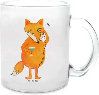 Produktbild von Mr. & Mrs. Panda Teetasse Fuchs Lord - Transparent - Geschenk, Pott, Trinkglas, Neugierig, Häferl, Füchse, Tee Tasse, Monokel, Haferl, Schick, Spruch Lustig, Cocktail