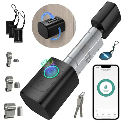 Immagine prodotto di Serratura elettronica per porta - Smart lock con impronta digitale e codice - Per porte da 90 a 120 mm - App Smart Life - Bluetooth
