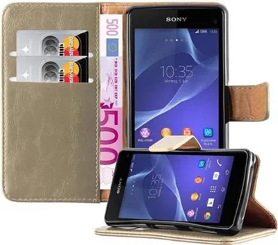 Produktbild von Cadorabo Hülle für Sony Xperia Z1 COMPACT Schutzhülle in Braun Handyhülle Book Tasche Case Etui Luxury