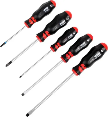 Produktbild von Würth Zebra Schraubendreher Satz 5 Teile Sechskant Schlüsselhilfe Schlagkappe Schlitz + PH 061393225