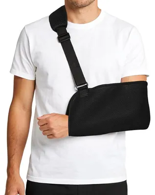 Produktbild von Armschlinge Schulterorthese, 39,5 x 21 cm, atmungsaktives Mesh, Polyester, schwarz, für Genesung