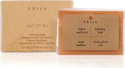 Produktbild von Prija Geschenkset mit 4 Erweichungsseifen (je 100 g) - Natürliche Seifen mit Glycerin für sanfte Reinigung und nährende Feuchtigkeit - umweltfreundlich und handwerklich in Italien hergestellt