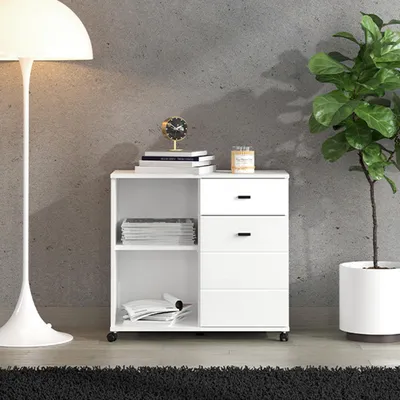 Immagine prodotto di Majuli - Credenza, 77x35x72h cm Bianco, 2 Ripiani