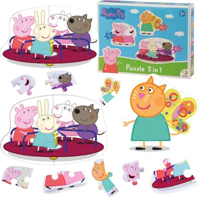 Obrázek produktu pro Puzzle Prasátko Peppa Kamarádi 3v1