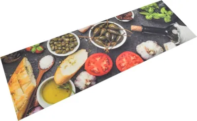 Image de Tapis de cuisine lavable impression vin dîner 60x180 cm velours