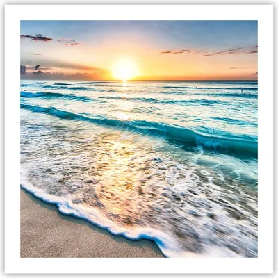 Produktbild von Poster - Poster ohne Rahmen - Meer Welle Strand - 60x60 cm - Wand Bild - Wanddeko - Wandbilder - Kunstposter - Wandposter - Bilder - Kunstdruck - Wanddekoration - Wandbild - P2XAC60x60-3621