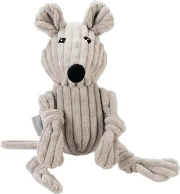 Image de Beeztees Souris Mousy - Jouet pour chien - Tissu côtelé - Gris - 32x11x11.5