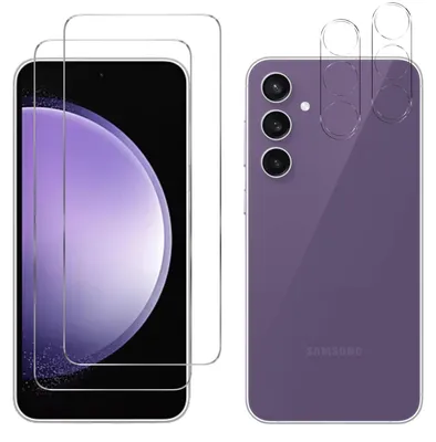Produktbild von Gehäuse aus gehärtetem Glas für Samsung Galaxy S23 FE und Kameraschutz [2er-Pack] Displayschutzfolie  Phonillico®
