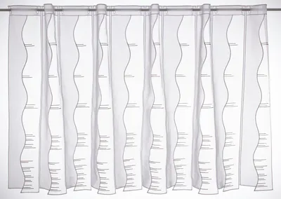 Produktbild von Gardinen Kranzusch Scheibengardine moderne Streifen 80x124 cm H/B weiß anthrazit grau Bistrogardine Vorhang Küche 1er Pack