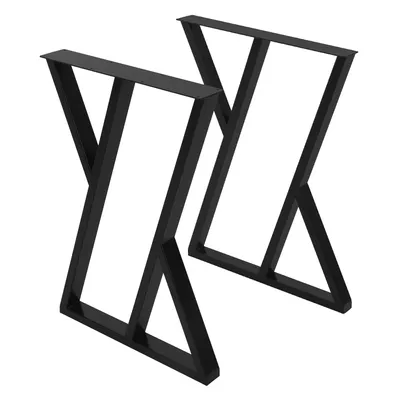 Produktbild von ML-Design 2 Stück Tischbeine, B50xH71 cm, Tischkufen X-Form, Stahl pulverbeschichtet, Schwarz, Industriedesign, Kufengestell für Esstisch/Schreibtisch
