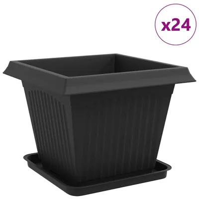 Produktbild von Blumentöpfe 24 pcs Schwarz 43 x 43 x 33,5 cm Kunststoff