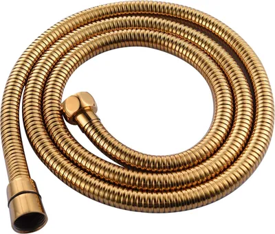 Produktbild von 2m (78-Zoll) Anti-Knick Flexibler Gold-Duschschlauch Edelstahl mit massivem Messing-Anschluss