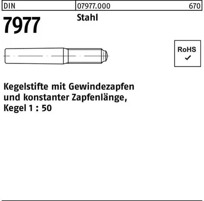 Zdjęcie produktu dla Kołki stożkowe Reyher DIN 7977 stal 12 x 100 079770000120100 (10 sztuk)