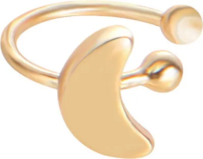Produktbild von Ohrringe, exquisite, nicht durchbohrte Legierung, Herz, Stern, Dreieck, Mond, Damen-Ohrmanschettenclip für Party-Goldener Mond