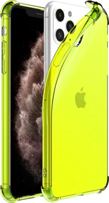 Zdjęcie produktu dla Smartphonica iPhone 11 Pro - przezroczyste, odporne na wstrząsy silikonowe etui ze zderzakiem - neonowy żółty