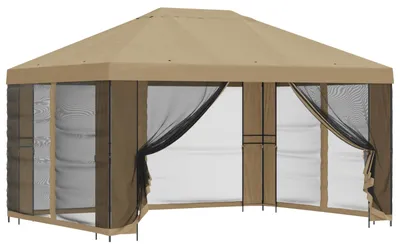 Immagine prodotto di vidaXL Gazebo da giardino con pareti laterali 4 x 3 m Beige