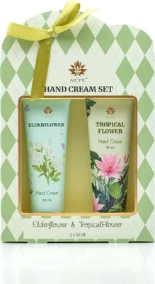Produktbild von ARÔME Handcreme-Geschenkset Elderflower & Tropical Flower mit Sheabutter, 2 × 30 ml